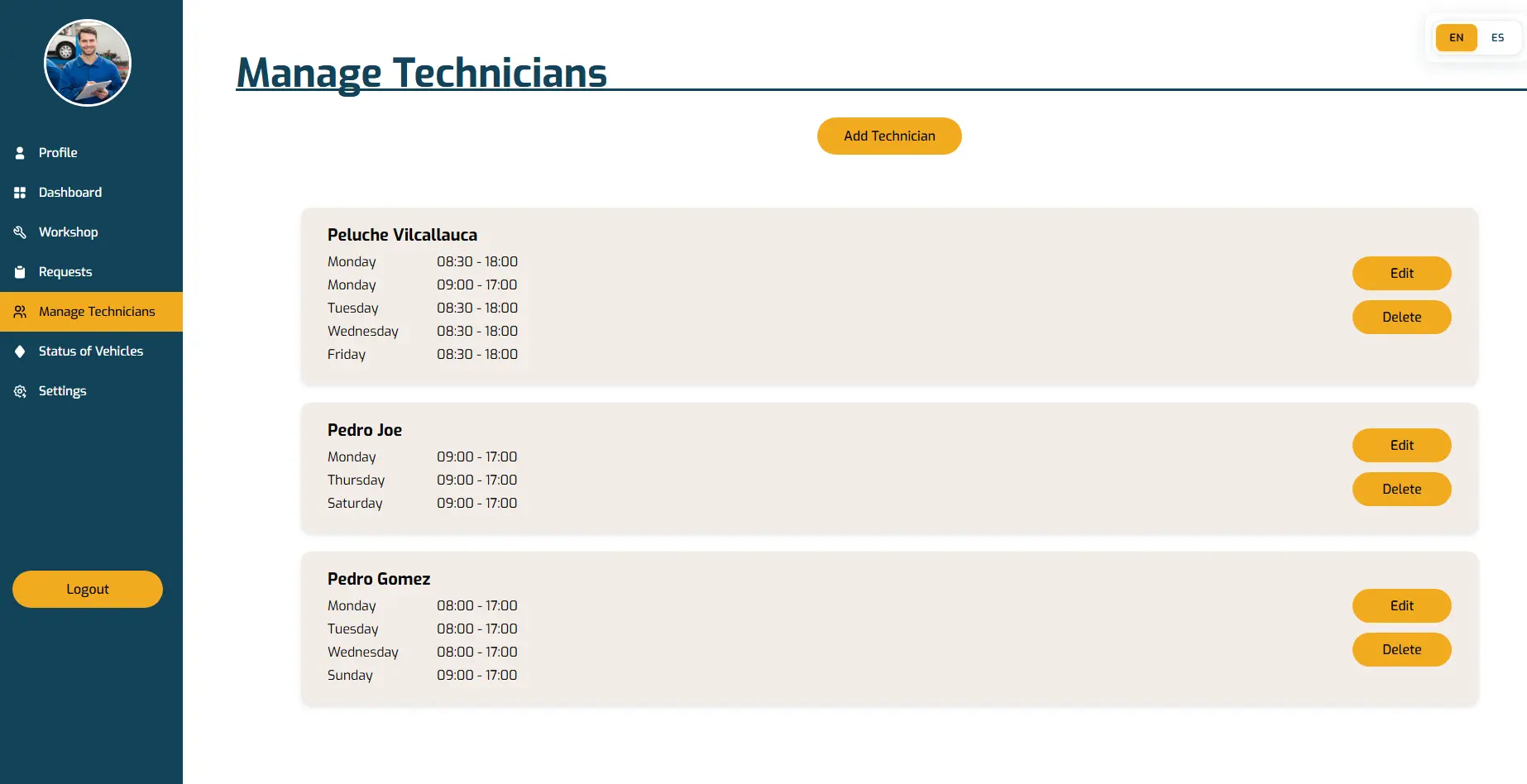 Captura de pantalla - Gestión de técnicos